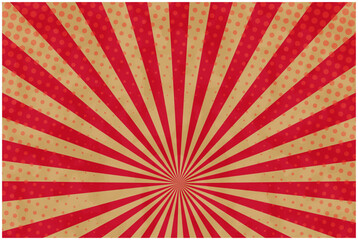 水彩風水玉入り集中線・赤金