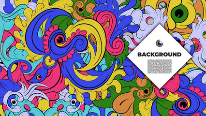 Abstract doodle art with various color. the design is suitable for poster, cover, cover book, background, flyer, print, decorative wall.