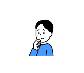 困った表情の男性のイラスト　ベクター
