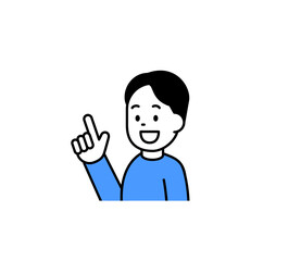 指差しをする男性のイラスト　ベクター

