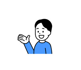 案内する男性のイラスト　ベクター
