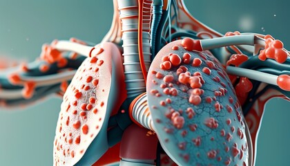 Image showing virus in the lungs