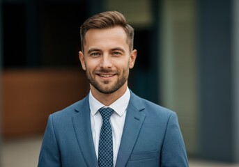 Portrait of a Man in a Suit Smiling Confidently