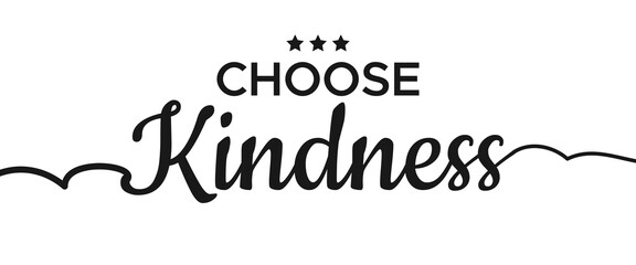Choose Kindness Handwritten Typography Text with Stars concept for World Kindness Day Holiday Celebration 