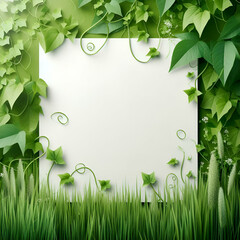 green background with leaves