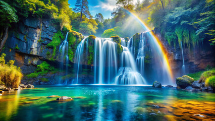 Fototapeta premium fountain in the park. water, waterfall, nature, fountain, cascade, river, landscape, falls, forest, stream, park, rock, fall, green, rocks, stone, outdoor, natural, waterfalls, flowing, wet, summer, l