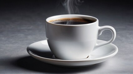 Obraz premium cup of coffee on black background