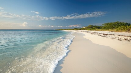 Obraz premium Serene Beach with Gentle Waves and Clear Sky