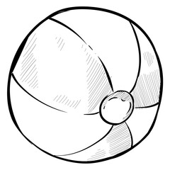 Naklejka premium Handdrawn Beach Ball Illustration