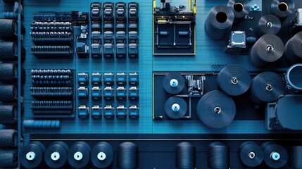 Obraz premium Industrial Workshop Equipment and Tools Overview