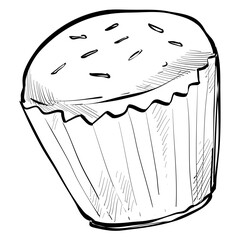 Handdrawn Cupcake Illustration