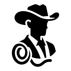 Simple and Timeless Cowboy Icon Vector Illustration  