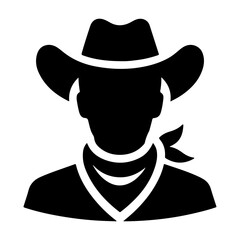 Simple Cowboy Icon Vector Design with Rustic Appeal 