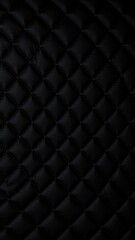 Fototapeta premium Quilted black background with diamond stitching, elegant, background