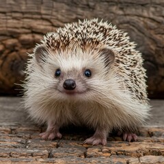 정면을 바라보는 귀여운 갈색 고슴도치