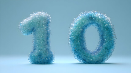 3D Rendered Blue Ice Number 10