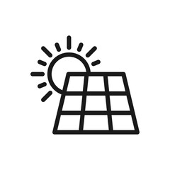 Solar panel line icon. Flat design vector.