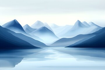 Fototapeta premium Tranquil Arctic Landscape with Smooth Waves