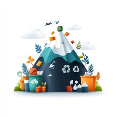 Naklejka premium Eco-friendly Waste Management Illustration Design