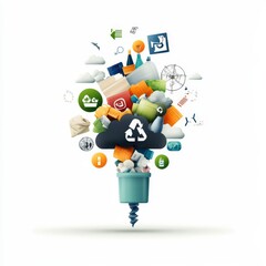 Creative Concept of Recycling and Waste Management
