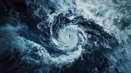 Fototapeta premium Aerial View of Ocean Storm and Whirlwind