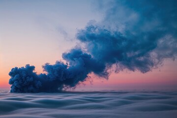 Naklejka premium Dreamy Blue Mist Swirl Effect in Ethereal Vapor Atmosphere