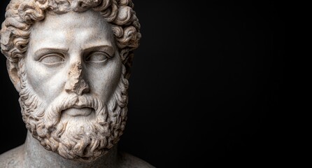 Obraz premium Detailed sculpture of a bearded man's face
