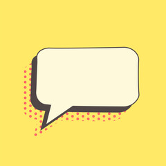 Retro style speech bubble. Comic message. Design element. Vector illustration