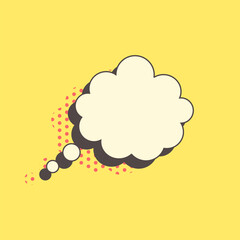 Retro style speech bubble. Comic message. Design element. Vector illustration