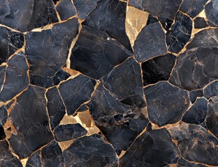 Cracked golden marble texture background
