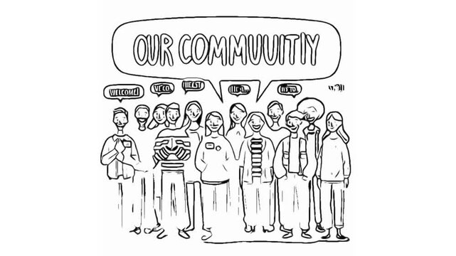 hand drawn illustration of people