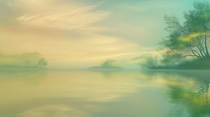 Fototapeta premium Serene River Retreat: A Natural Oasis for Relaxation