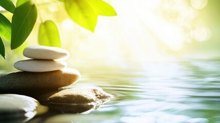 Obraz premium Serene River Retreat: A Natural Oasis for Relaxation