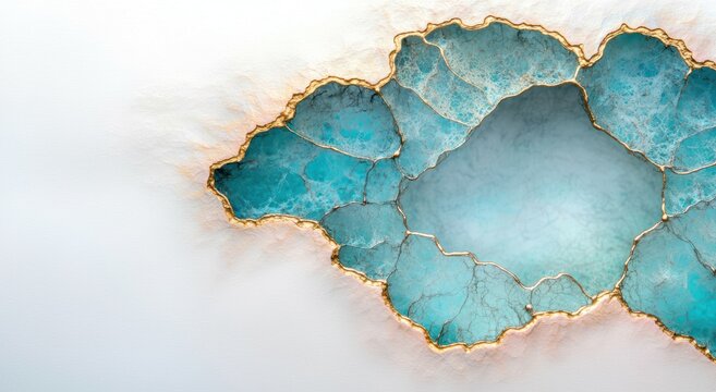 Stunning abstract geode pattern with golden cracks