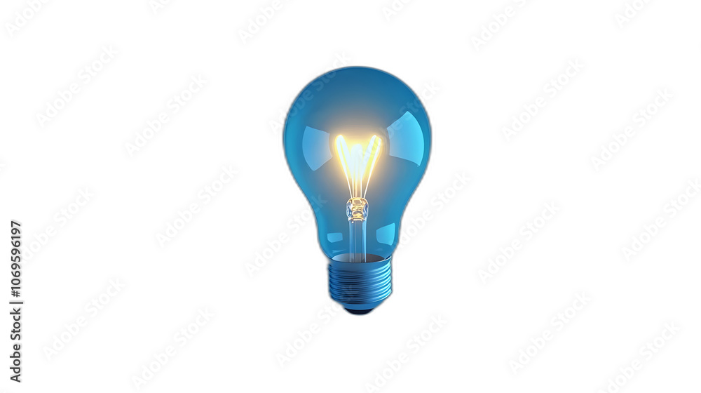 Poster a symbolic light bulb hovering, with a faint glow inside, representing an idea or innovation, 4k res