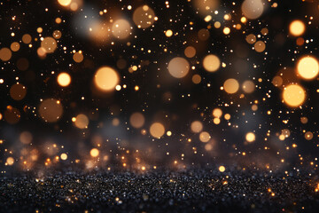 golden bokeh magic on a luxurious black background