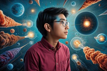 Curious Scholar Probing Complex Ideas Through Thought-Provoking Visual Expression