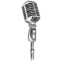 Fototapeta premium microphone handdrawn illustration