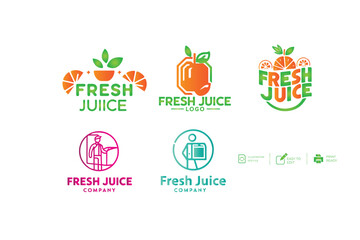 Set of Colorful company logo collection design ideas vector 