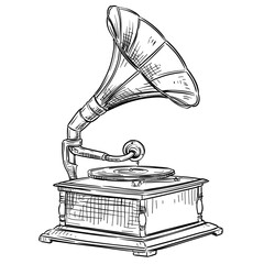 gramophone handdrawn illustration
