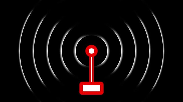 Radio wave screen background animation, Technology Radio wave station signal animation, adio wave looping screen background animation.Radar waves concept 4k video