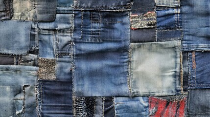Denim Patchwork Fabric Textures for Design Projects