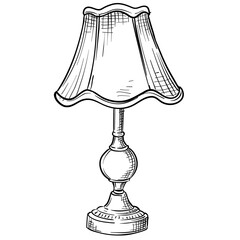desk lamp handdrawn illustration
