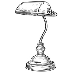 desk lamp handdrawn illustration