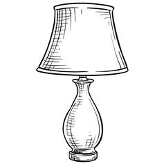 desk lamp handdrawn illustration