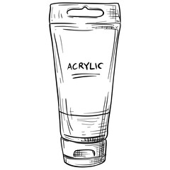 Acrylic Paint Tubes Handdrawn