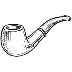 tobacco pipe handdrawn illustration