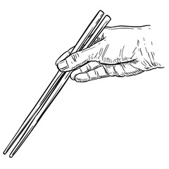 Chopstick Grip Handdrawn Illustration