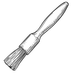 Basting Brush Handdrawn Illustration