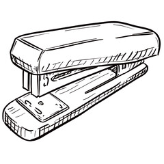 Handdrawn Stationery Stapler Illustration
